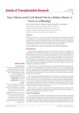 Type 4 Retro-Aortic Left Renal Vein in a Kidney Donor: a Curse Or a Blessing?