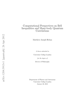Computational Perspectives on Bell Inequalities and Many-Body Quantum Correlations