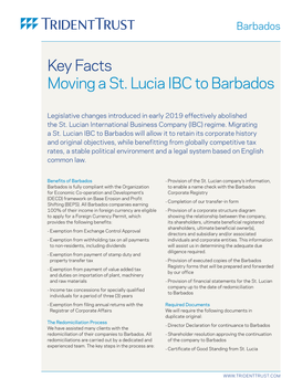 Moving a St. Lucia IBC to Barbados Key Facts