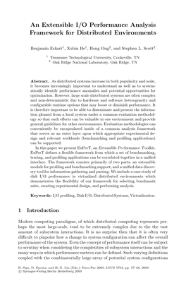 An Extensible I/O Performance Analysis Framework for Distributed Environments