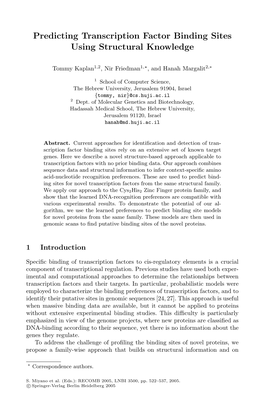 Predicting Transcription Factor Binding Sites Using Structural Knowledge