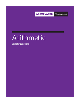 ACCUPLACER Arithmetic Sample Questions