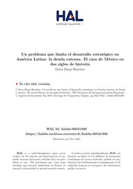 La Deuda Externa. El Caso De México En Dos Siglos De Historia Oscar Diego Bautista