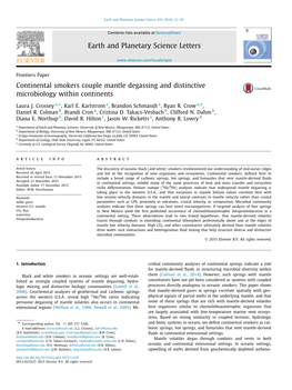 Continental Smokers Couple Mantle Degassing and Unique Microbiology