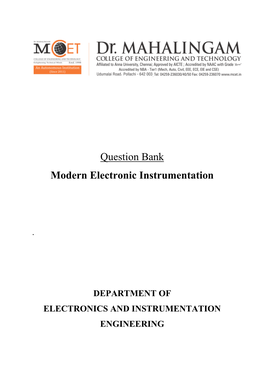 Question Bank Modern Electronic Instrumentation