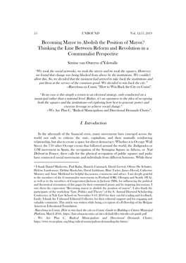 Becoming Mayor to Abolish the Position of Mayor? Thinking the Line Between Reform and Revolution in a Communalist Perspective