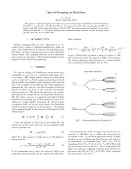 Optical Pumping on Rubidium