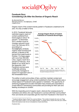 Facebook Zero: Considering Life After the Demise of Organic Reach
