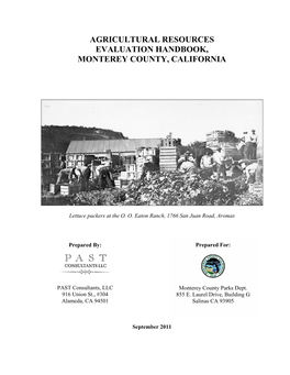 Agricultural Resources Evaluation Handbook, Monterey County, California