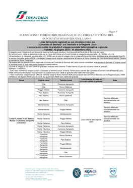 Treni Del Contratto Di Servizio Con La Regione Lazio