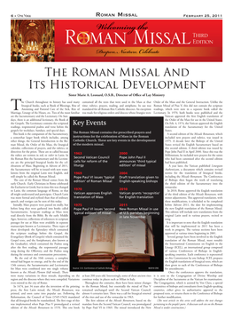 The Roman Missal and Its Historical Development Sister Marie A