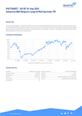 FACTSHEET - AS of 24-Sep-2021 Solactive GBS Belgium Large & Mid Cap Index TR