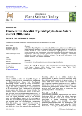 Plant Science Today (2017) 4(3): 75-87 75