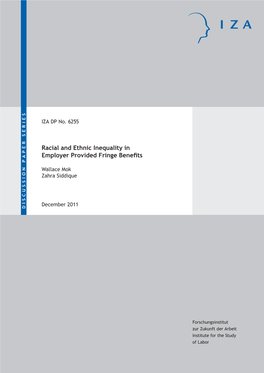 Racial and Ethnic Inequality in Employer Provided Fringe Benefits