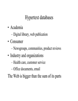 Hypertext Databases