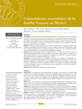 Conocimiento Taxonómico De La Familia Poaceae En México