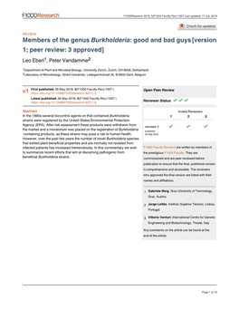 Good and Bad Guys Burkholderia