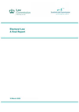 Electoral Law a Final Report