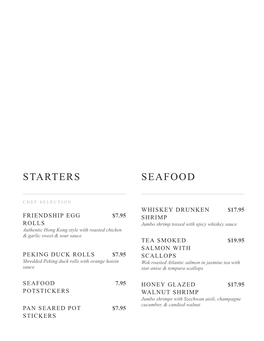 Starters Seafood