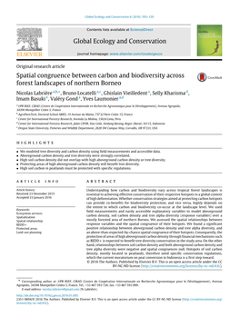 Spatial Congruence Between Carbon and Biodiversity Across Forest Landscapes of Northern Borneo