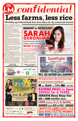GERONIMO No Rice Shortage in the Country Despite the Low Inventory of the National Food Sarah Geronimo Breaks Down Authority (NFA)
