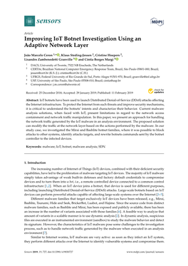 Improving Iot Botnet Investigation Using an Adaptive Network Layer