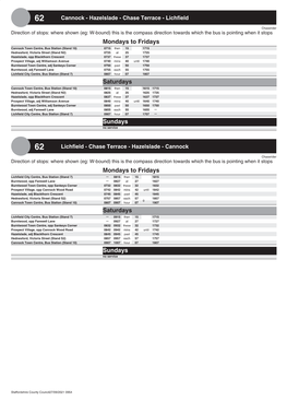 Cannock - Hazelslade - Chase Terrace - Lichfield