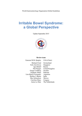 Irritable Bowel Syndrome: a Global Perspective