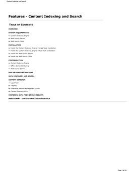 Features - Content Indexing and Search