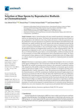 Selection of Boar Sperm by Reproductive Biofluids As