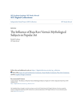 The Influence of Raja Ravi Varma's Mythological Subjects in Popular