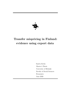 Transfer Mispricing in Finland: Evidence Using Export Data