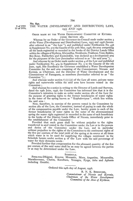 (DEVELOPMENT and DISTRIBUTION) LAWS, 15 of 1956