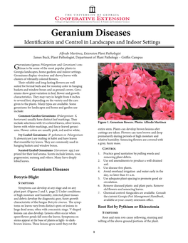 Geranium Diseases Identi Cation and Control in Landscapes and Indoor Settings