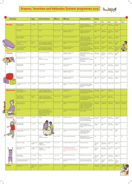 Drayton, Taverham and Hellesdon Summer Programme 2015