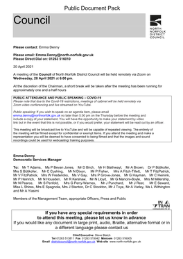 (Public Pack)Agenda Document for Council, 28/04/2021 18:00