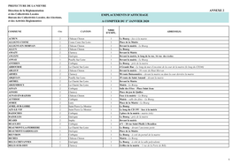 ANNEXE 2 EMPLACEMENTS D'affichage a COMPTER DU 1Er