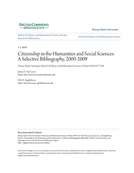 Citizenship in the Humanities and Social Sciences