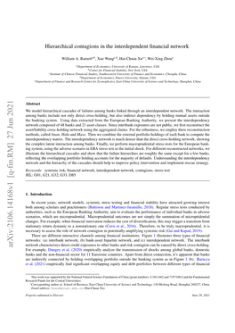 Hierarchical Contagions in the Interdependent Financial Network This Work Was Supported by the National Natural Science Foundati