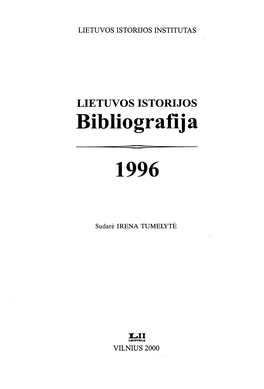 Lietuvos Istorijos Bibliografija 1996