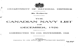 Canadian Navy List