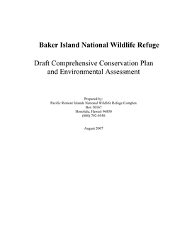 Baker Island National Wildlife Refuge Draft Comprehensive Conservation Plan and Environmental Assessment