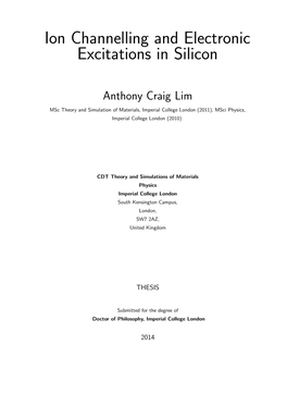 Ion Channelling and Electronic Excitations in Silicon