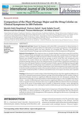 Comparison of the Plant Plantago Major.Cdr