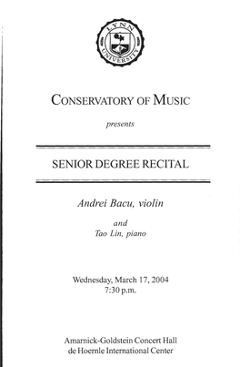 2003-2004 Senior Recital-Andrei Bacu (Violin)