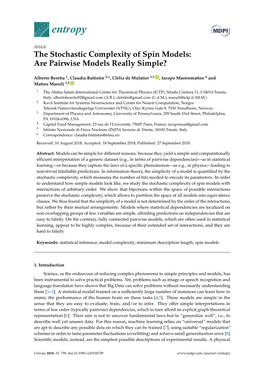 The Stochastic Complexity of Spin Models: Are Pairwise Models Really Simple?