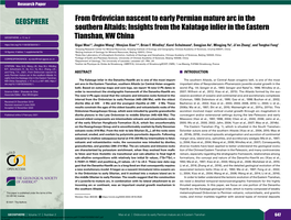 From Ordovician Nascent to Early Permian Mature Arc in the Southern Altaids: Insights from the Kalatage Inlier in the Eastern