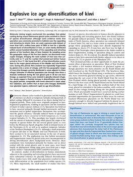 Explosive Ice Age Diversification of Kiwi