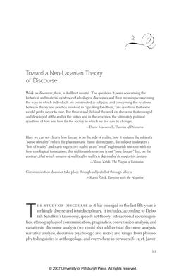 Toward a Neo-Lacanian Theory of Discourse