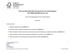 FOREST STEWARDSHIP COUNCIL United Kingdom